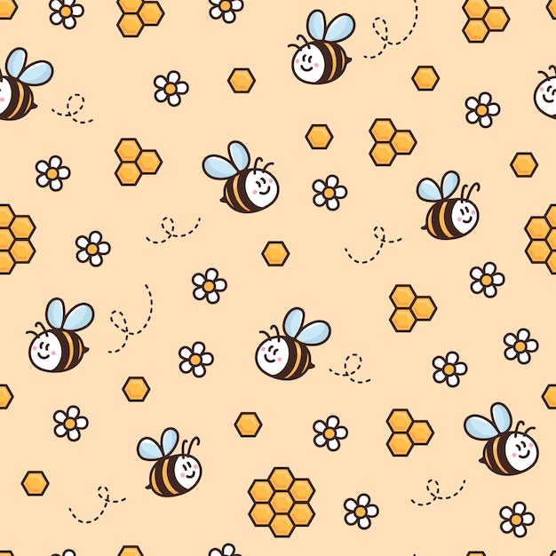 Surface pattern design with honeybee daisy honeycomb