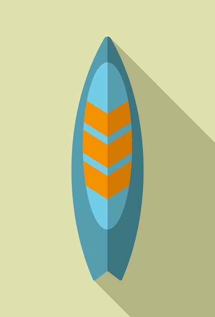 Surfboard flat design vector illustration. Surfing symbol. Summer water sports icon.