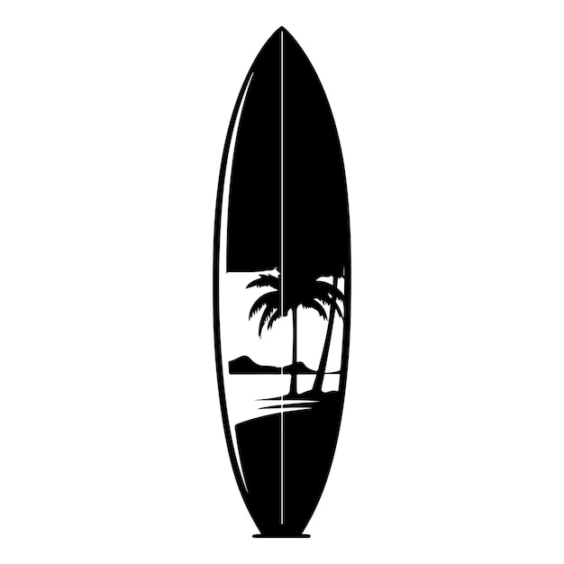 Surfboard Silhouette clipart on a white background