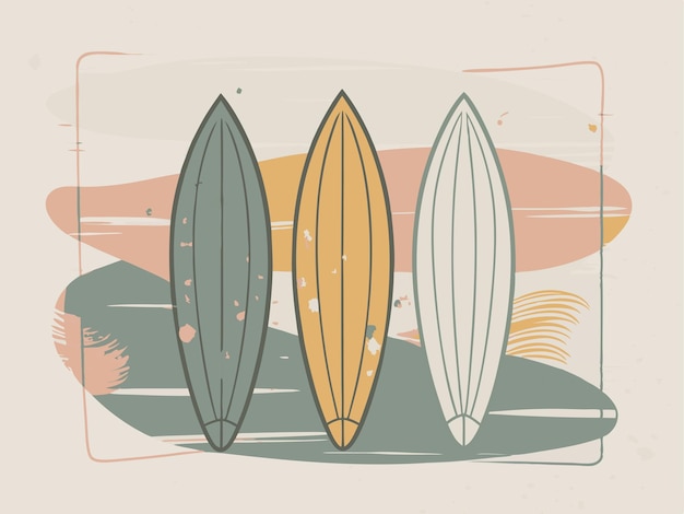 Vector surfboards vintage poster design or surfing poster in vintage style for surf club or shop