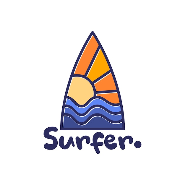 surfer logo brand  fun line art minimalist ,tshirt print