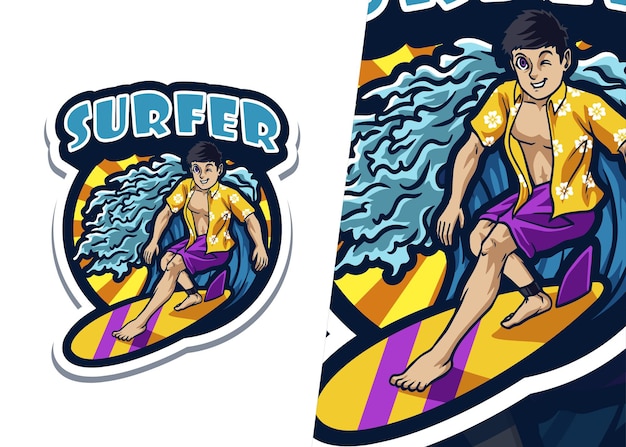 Surfer Mascot Logo 