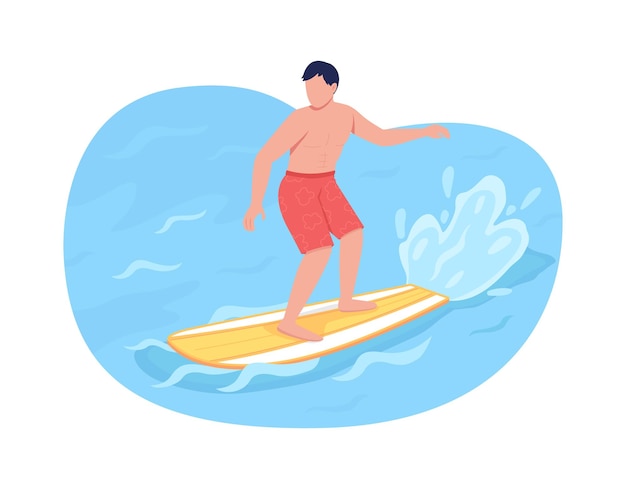 Surfing 2D web banner, poster