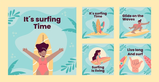 Surfing adventure instagram posts