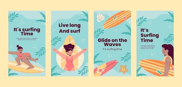 Surfing adventure instagram stories