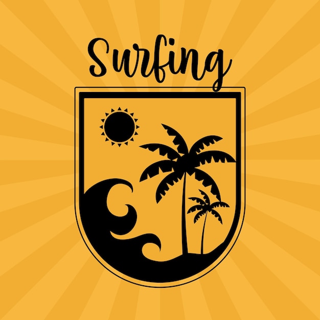 Surfing badge card