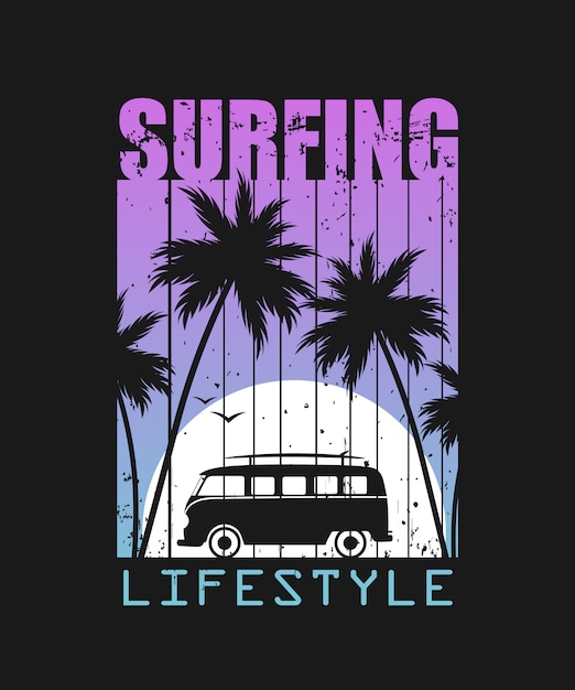 Surfing lifestyle illustration