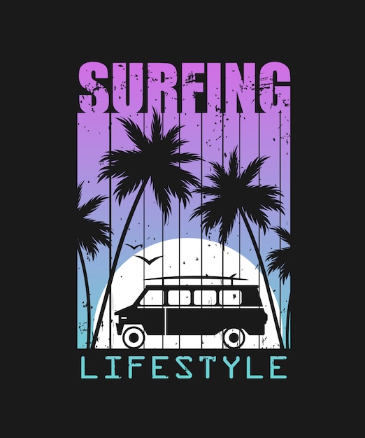 Surfing lifestyle illustration