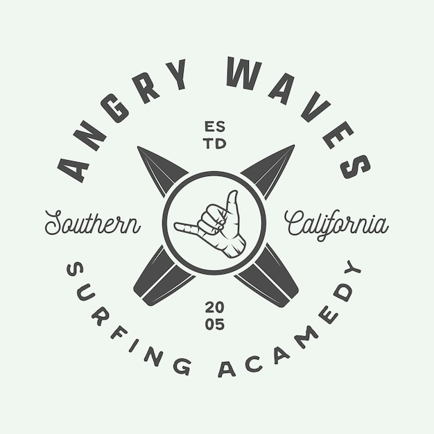 surfing logo, emblem