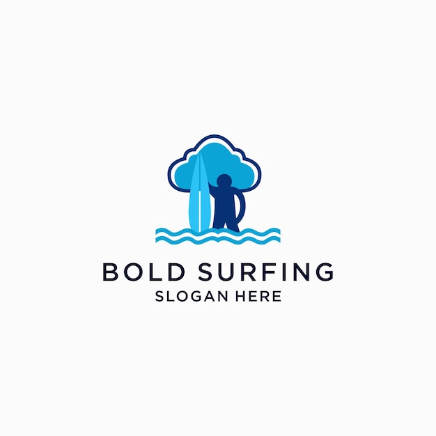 Surfing logo icon design vector