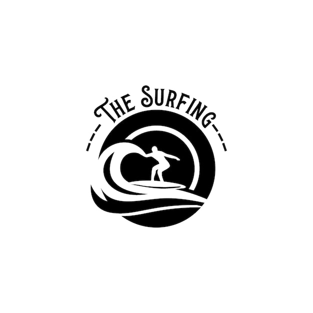 Surfing logo template vector. Surfing logo concept vector