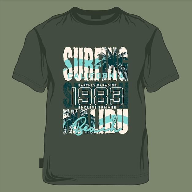 surfing malibu beach graphics design typography t shirt s summer adventure