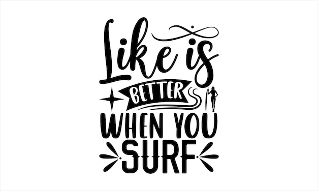 Surfing t shirt design Hand drawn lettering Vector illustration