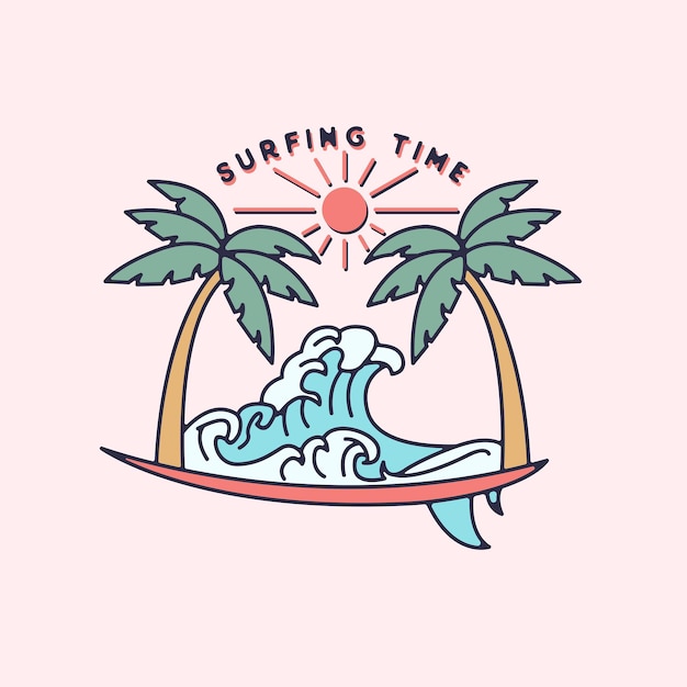 Surfing Time Monoline Design