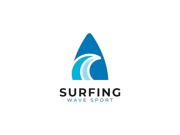 surfing wave sport logo design concept