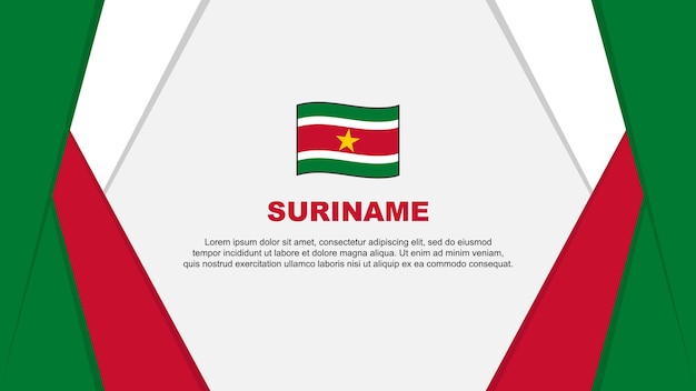 Suriname Flag Abstract Background Design Template Suriname Independence Day Banner Cartoon Vector Illustration Suriname Background