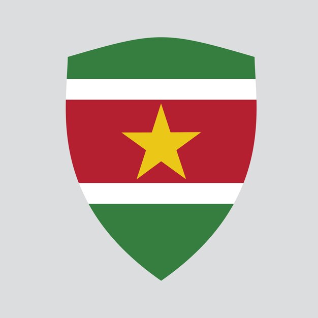 Suriname Flag in Shield Shape Frame