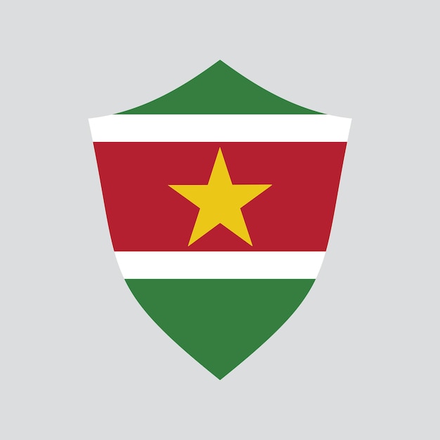 Suriname Flag in Shield Shape Frame