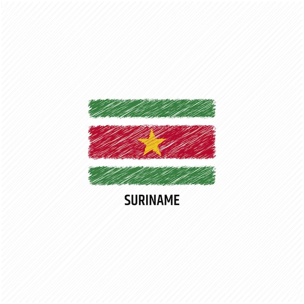 Suriname flag template vector flat illustration