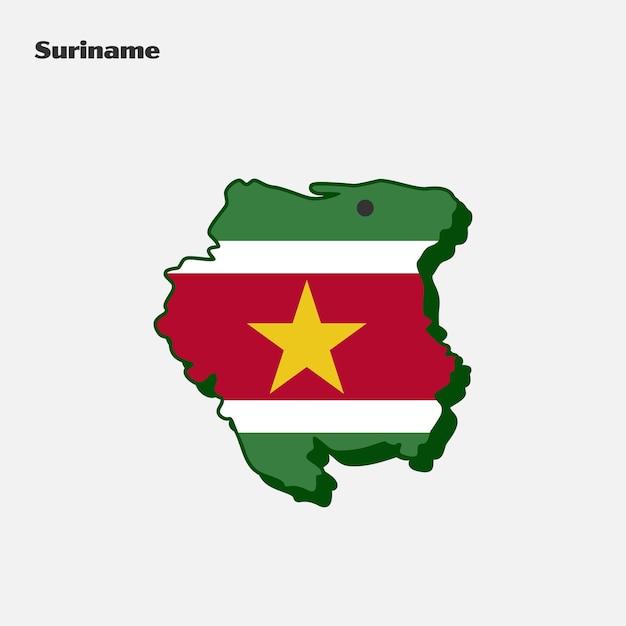 Suriname Nation Flag Map Infographic