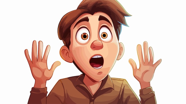 Vector surprised cartoon boy illustration expressive young child vector drawing