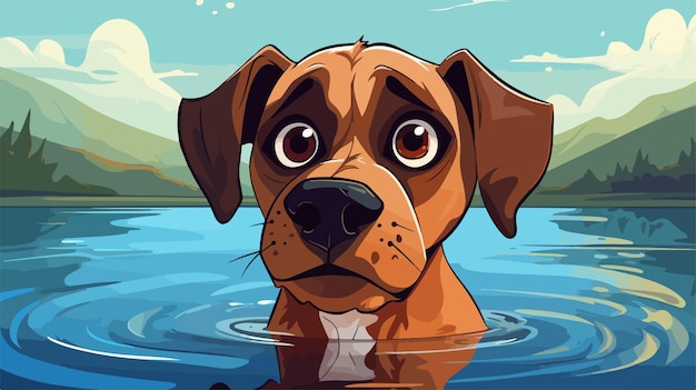 Surprised Cartoon Dog Illustration