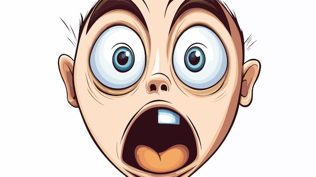 Surprised Cartoon Face Illustration for Creative Designs