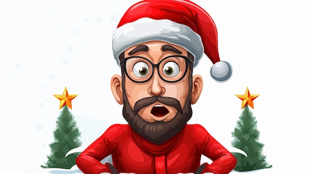 Surprised Christmas Person with Thought Bubble Cartoon Character