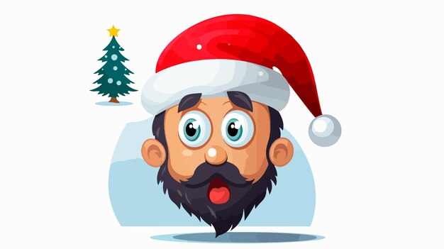 Surprised Christmas Person with Thought Bubble Cartoon Character