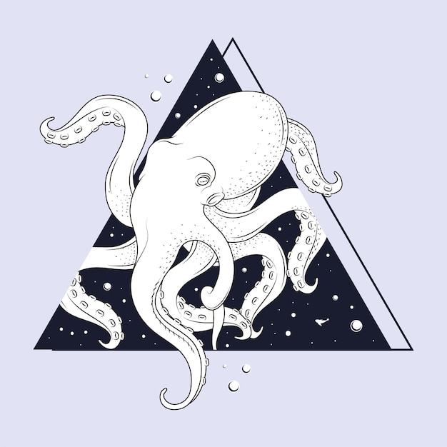 Surreal octopus in triangle