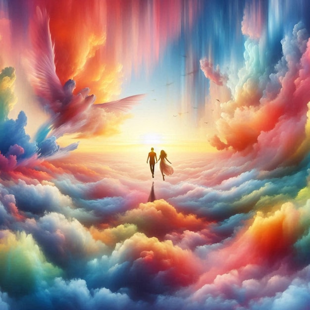 Vector surreal romance sky