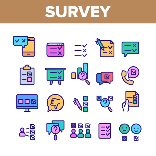 Survey Rating Elements  Icons Set