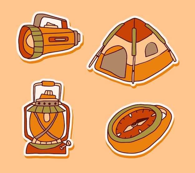 survival and camping stickers for outdoor activities