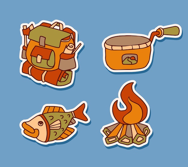 survival and camping stickers for outdoor activities