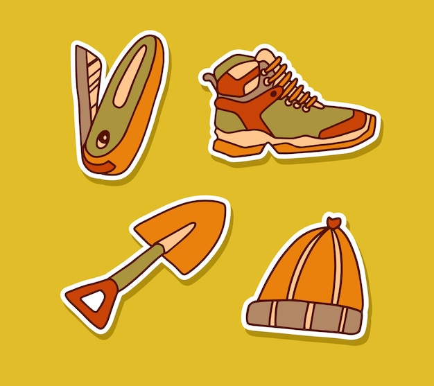 survival and camping stickers for outdoor activities