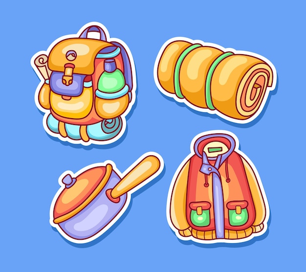 survival and camping stickers for outdoor activities