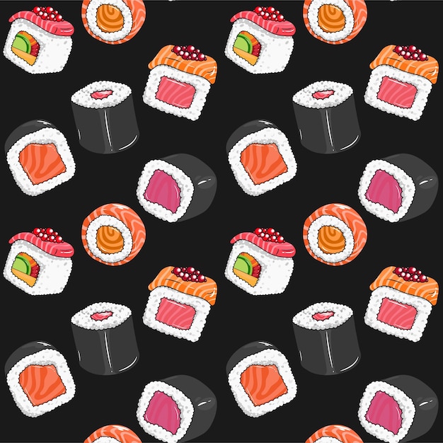 Sushi Background pattern Vector illustration