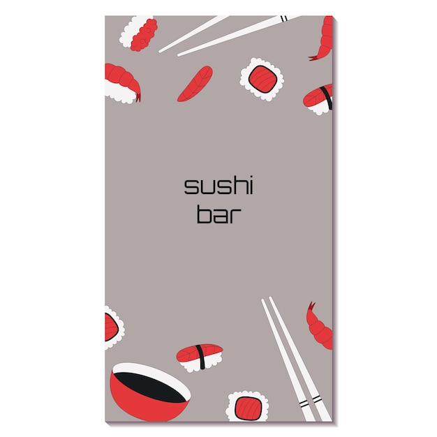 Vector sushi bar flyer