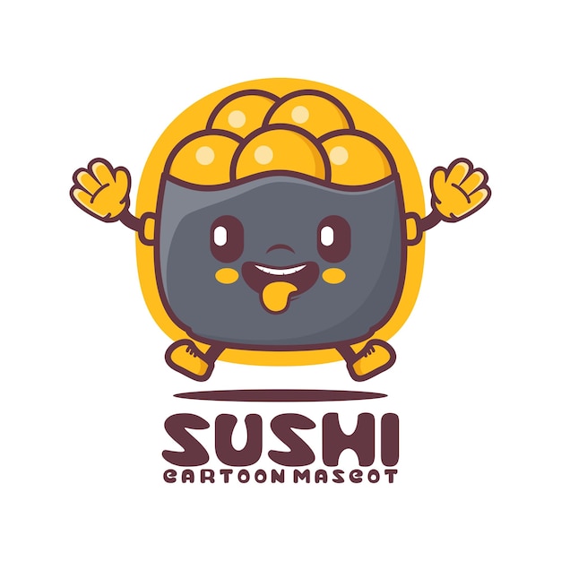 Sushi cartoon mascot japanese food vector illustration