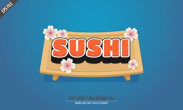 Sushi Editable Text Effect