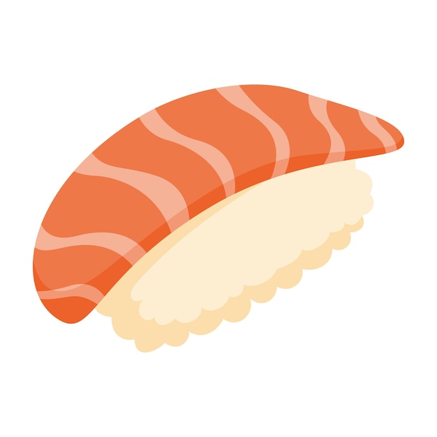 Sushi in flat style isolated