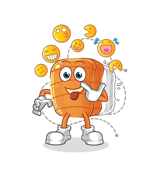 Sushi laugh and mock character cartoon mascot vector