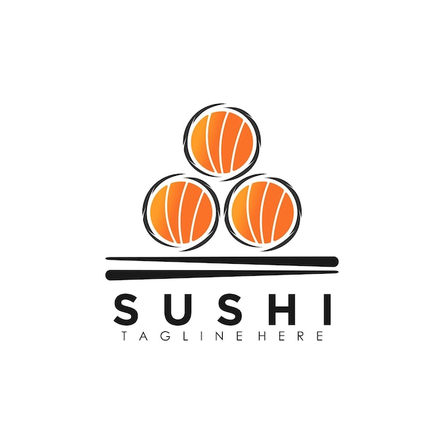 Sushi logo design vector with illustration premium concept