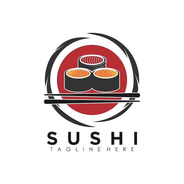 Sushi logo design vector with illustration premium concept