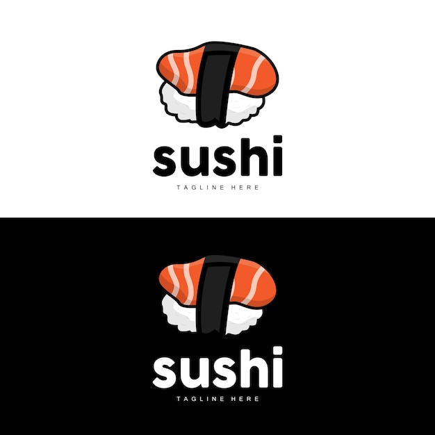 Sushi Logo Japanese Fast Food Design Vector Icon Template Symbol