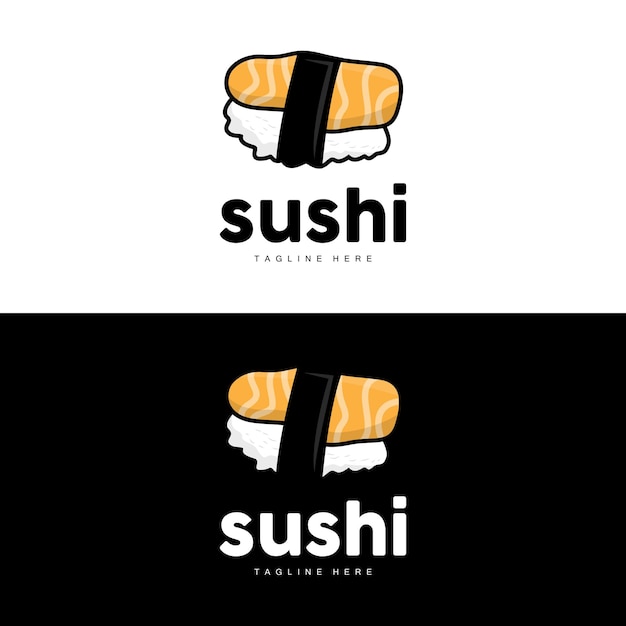 Sushi Logo Japanese Fast Food Design Vector Icon Template Symbol