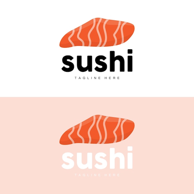 Sushi Logo Japanese Fast Food Design Vector Icon Template Symbol