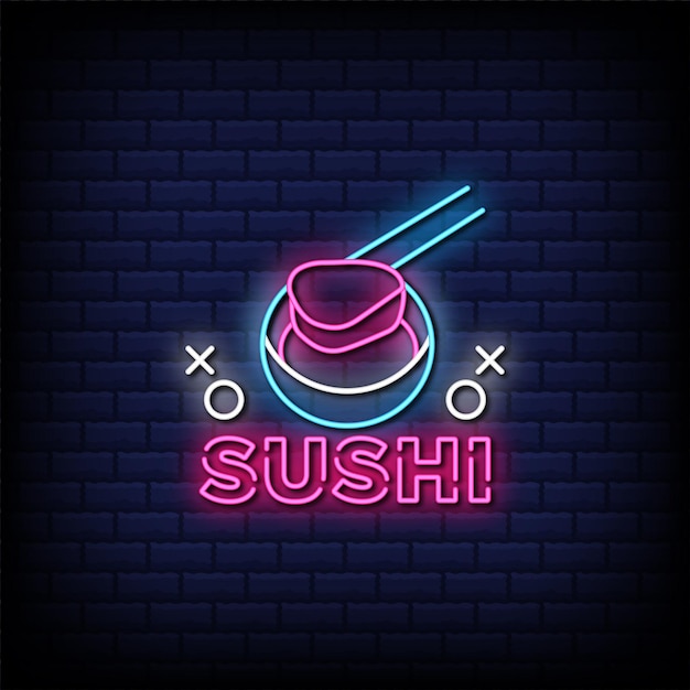 Sushi neon signs style text