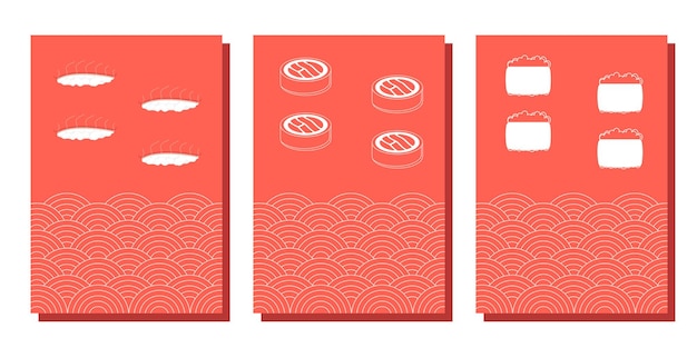 Sushi pattern flat poster