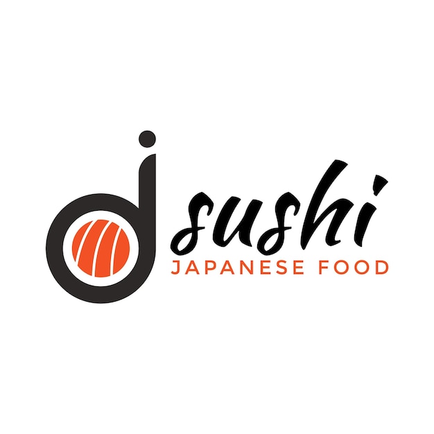 Sushi restaurant logo design inspiration template letter combination sushi logo j Japanese food logo